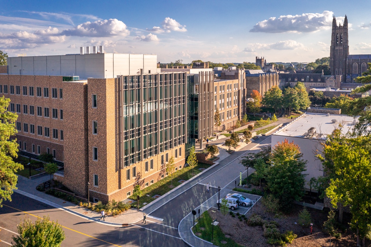 Aerial of Duke Engineering’s Wilkinson Building
